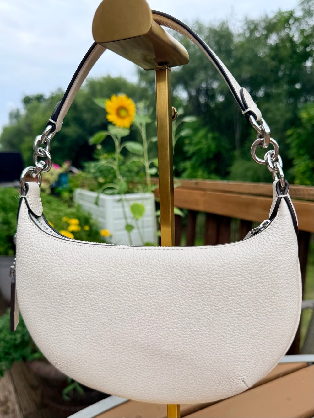 Coach Mini Payton Chalk White Pebble Leather Shoulder Bag - Picture 3 of 10